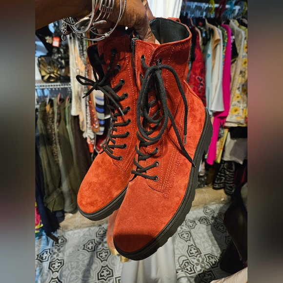 Paul Green Shoes - Paul Green Stylish Red Suede Women's Boots